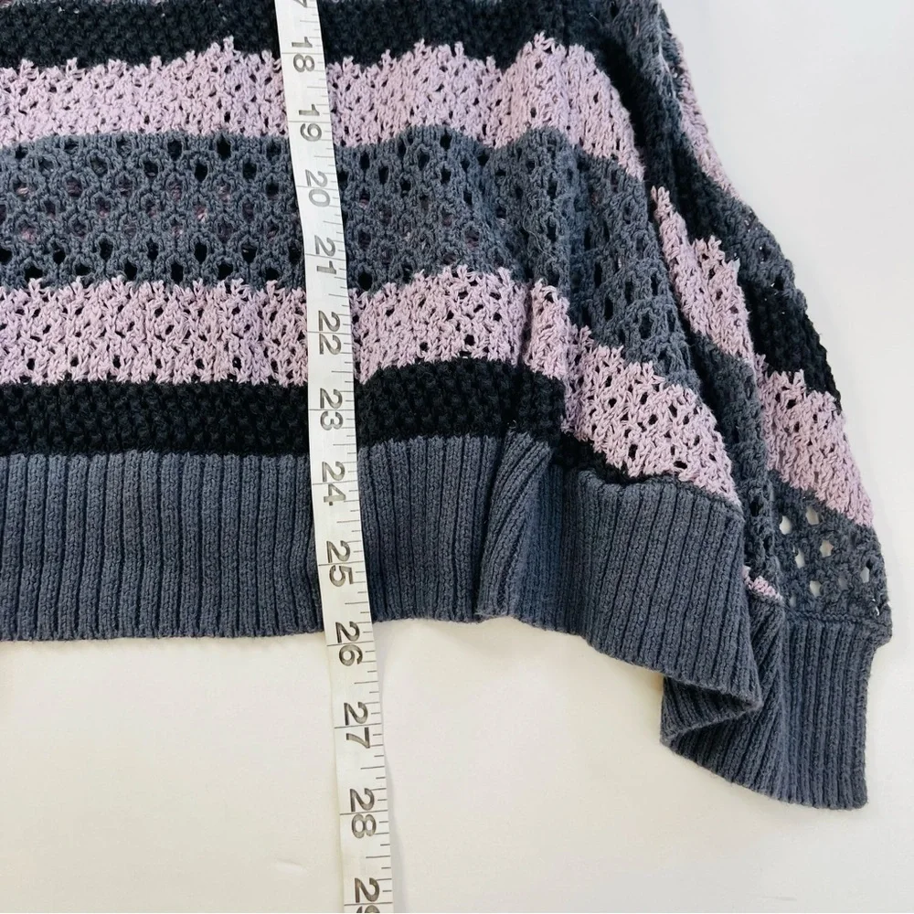 Free People crochet‎ knit top sleeveless stripe sharkbite women's size XS